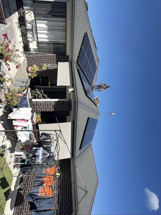 Solar panels on colorbond roof